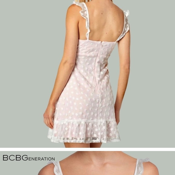 BCBGENERATION Tamara Embroidered Cami Dress in Light Pink/Ivory - Picture 3 of 10